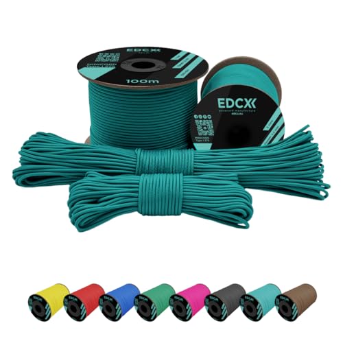 EdcX 2 mm Nylon Paracord 275 (50 und 100 m) – 100% Nylonseil, 3-adrige Schnur, Nylonschnur 2 mm in vielen Farben (Emerald Green, 100 m) von EdcX