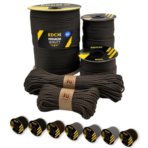 EdcX Paracord 4 mm, 20+ Militärfarben (15 m, 30 m, 50 m, 100 m, 300 m) | Ideal zum Basteln, Camping, Outdoor| 100% Nylonseil 4 mm | Taktische Kordel 550 Typ III von EdcX