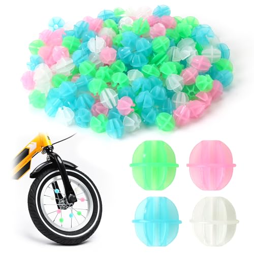 216 Stücke Speichenklicker Fahrrad, Leuchtende Speichenclips, Speichenreflektoren Fahrrad für Kinder, Fahrrad Zubehör kinder für Sichtbarkeit, Speiche Perlen als Geschenk für Mädchen und Jungen von Eddrfy