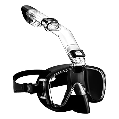 Edsdeyet Faltbare Tauchmaske mit Schnorchel und Kamerahalterung, professionelle Anti-Beschlag-Schnorchelausrüstung - Schwarz von Edsdeyet
