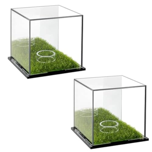 Edsdeyet Golf-Ausstellungsbox, Acryl-Golfständer, Transparente Präsentationsbox, Quadratische Präsentationsbox mit Grüner Basis von Edsdeyet