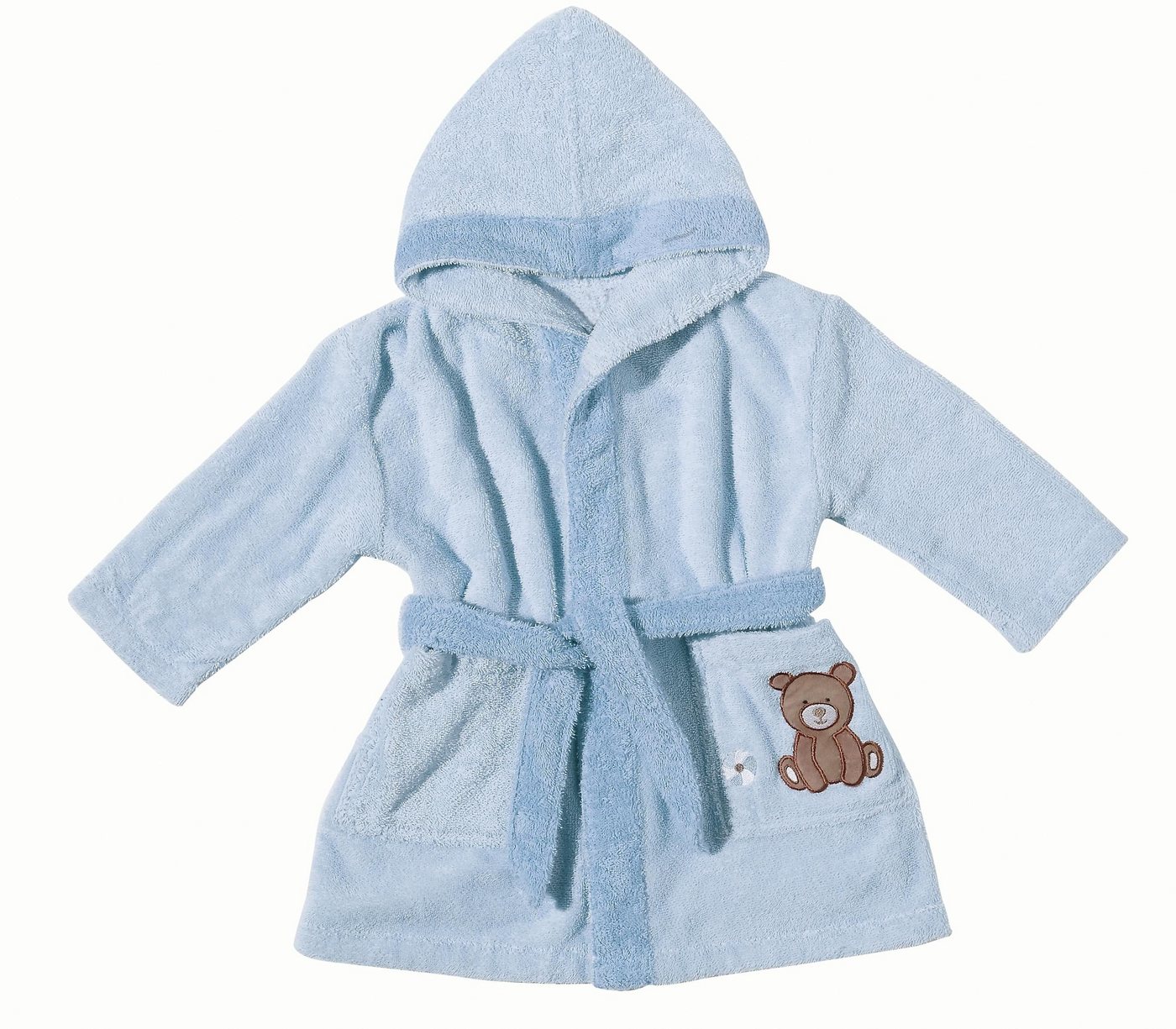 Egeria Babybademantel Teddy Bear, Langform, Walkfrottee, Kapuze, Gürtel, mit Kapuze und kleiner Stickerei, Organic Cotton von Egeria