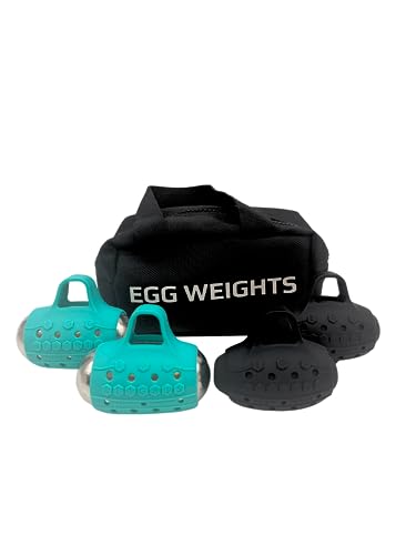 Egg Weights 2,7 kg Cardio Knockout Bundle: 2 Paar Handhanteln (1,8 kg Knockout-Set und ein 0,9 kg Cardio-Set) Handgewichte für Kickboxen, Schattenboxen, Yoga + Gratis E-Book Workout Guide (Robin's Egg von Egg Weights