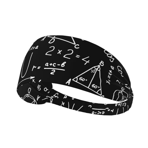 Sport-Stirnband, elastische Stirnbänder, Schweißbänder, Haarband für Fitnessstudio, Radfahren, Tennis,Algebra, Geometrie, abstrakte Mathematik von EgoMed