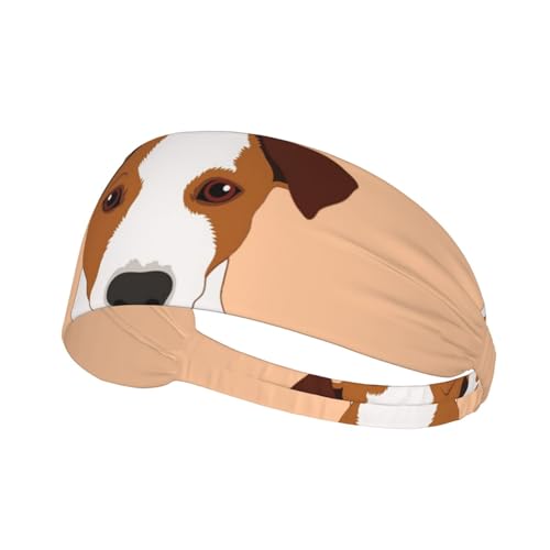 Sport-Stirnband, elastische Stirnbänder, Schweißbänder, Haarband für Fitnessstudio, Radfahren, Tennis,Jack Russell Terrier Hund von EgoMed