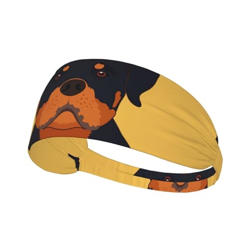 Sport-Stirnband, elastische Stirnbänder, Schweißbänder, Haarband für Fitnessstudio, Radfahren, Tennis,Rottweiler-Hund von EgoMed