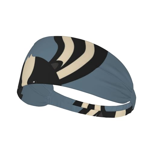 Sport-Stirnband, elastische Stirnbänder, Schweißbänder, Haarband für Fitnessstudio, Radfahren, Tennis,Skunk von EgoMed