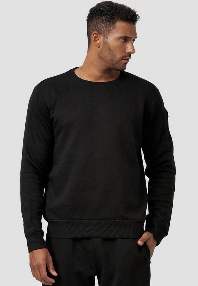 Egomaxx Sweatshirt Sweatshirt Pullover ohne Kapuze mit Armtasche 4240 in Schwarz von Egomaxx