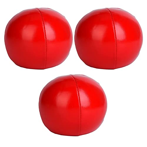 Egujiwa 3-teiliges PU-Jonglierbälle-Clown-Jonglierball-Set für Anfänger und Profis (Rot) von Egujiwa