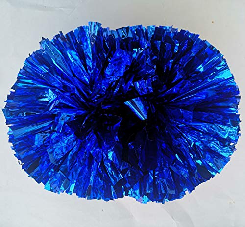 Egurs 2 Stück Cheerleading Pompons Cheerleader Metallic Pom Poms Sport Zubehör für Cheer, Tanzen Team,Party, Aerobic Cheerleading Blau M von Egurs