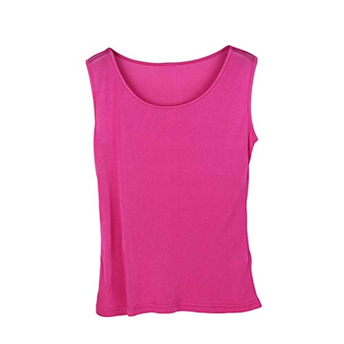 Egurs Damen Tank Top aus 100% Natur Seide,Komfortabel Rose Red XL von Egurs