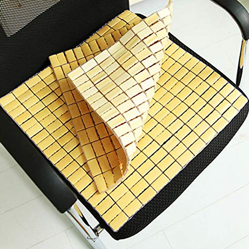 Egurs Stuhlkissen aus Bambus handgewebte Kühlend Atmungsaktiv Cool Mat Sitzkissen für Autositze Bürostühle Sofa Essensstuhl 40 * 40cm von Egurs