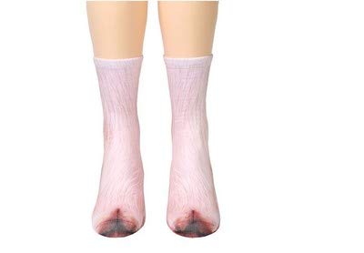 Egurs Tier Pfoten Socken Unisex 3D gedruckt Socken Lustige Tier Füße Pfoten Crew Socken für Männer Frauen Kinder Schwein Erwachsene von Egurs