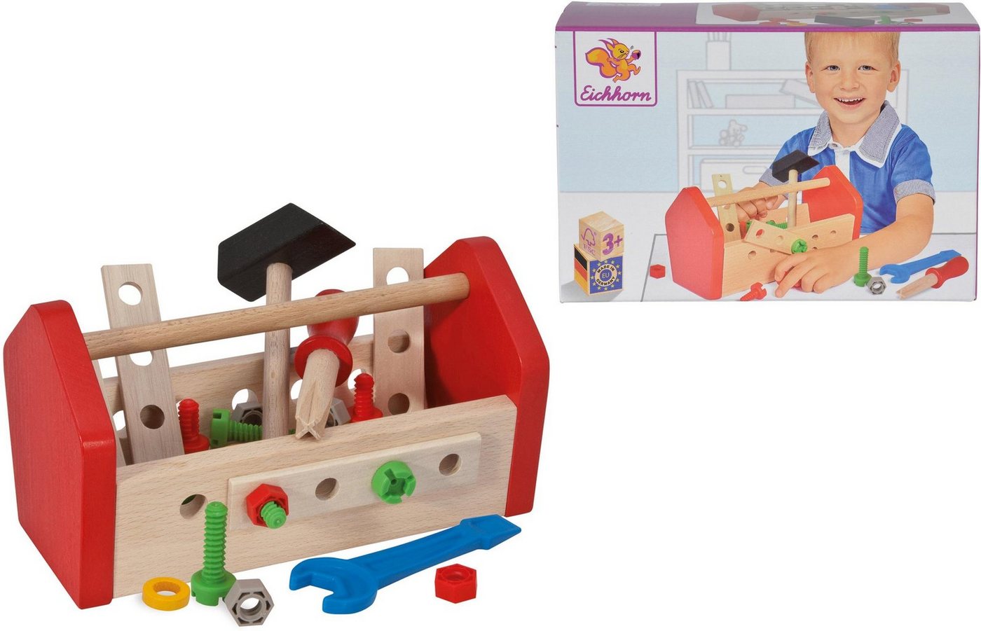 Eichhorn Spielwerkzeugkoffer Holzspielzeug, Werkzeugbox, (Set), aus Holz, Made in Germany, FSC®- schützt Wald - weltweit von Eichhorn