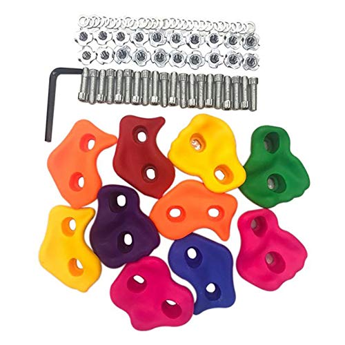 Eighosee 10 Stück gemischte Farben Kunststoff Kinder Steinholz Wand Hand Füße halten Griff Kits mit Schrauben von Eighosee