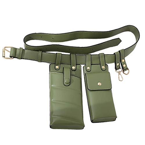 Eighosee Damen Leder Taille Crossbody Brusttaschen Kleine Handy Pack Schultergurt Packs (Grün), grün, Einheitsgröße von Eighosee