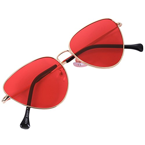 Eighosee S17011 Retro-Sonnenbrille, reflektierend, modisch, neutral, Rot, rot von Eighosee
