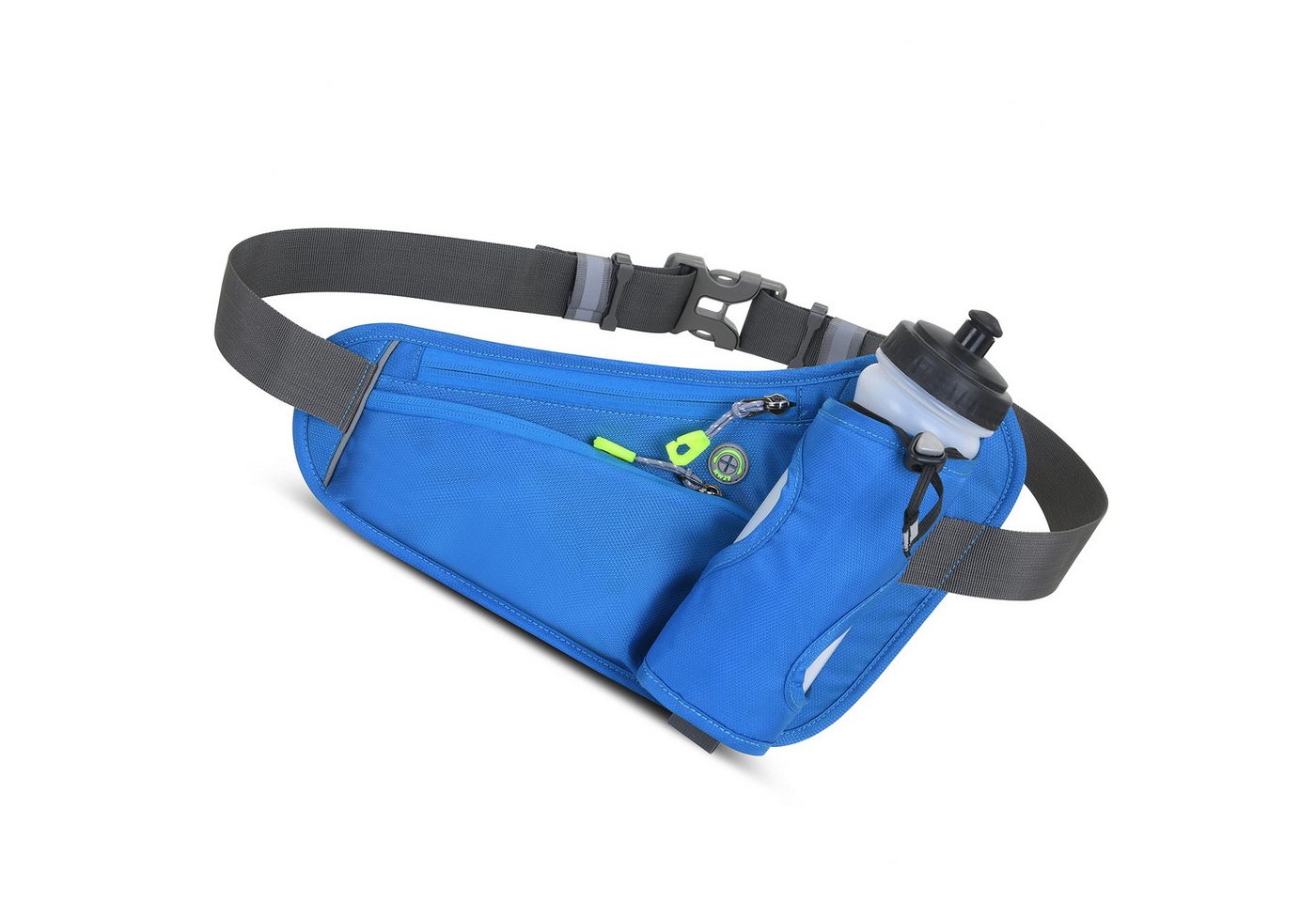 Einfach Gürteltasche Outdoor-Hüfttasche Fitness-Wasserflaschenhalter, Sport-Hüfttasche (Ideal zum Laufen, Wandern und Klettern, blau), Mit Wasserflaschenhalter, Handyaufbewahrung, reflektierenden Streifen von Einfach