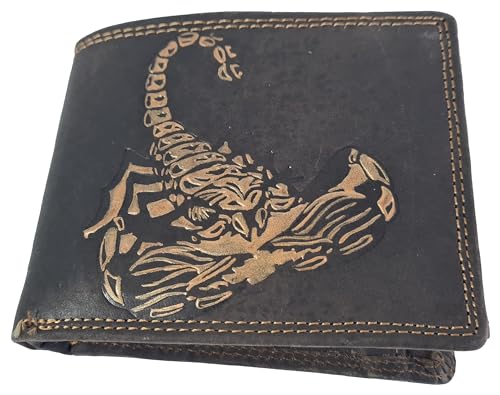Einkaufszauber Echt Büffel-Leder Geldbeutel Sternzeichen Skorpion von Einkaufszauber