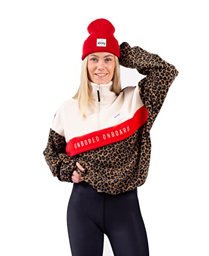 Eivy Damen Ball Fleece Pullover, Offwhite & Leopard, S EU von Eivy