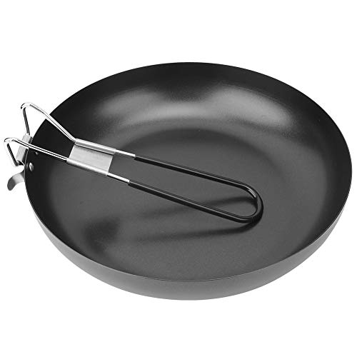 Ejoyous Camping Bratpfanne, Outdoor-Klapppfanne Antihaft-Pfanne Camping Pfanne Grillpfanne Kochgeschirr mit Klappbarem Griff für Drinnen Und Draußen Kochen Grillen Braten Picknick 24cm von Ejoyous