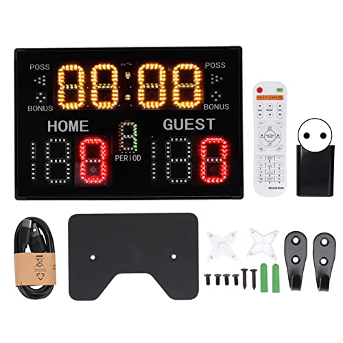 Ejoyous Elektronische Anzeigetafel, LED Tischplatte Tragbare Digitale Anzeigetafel, Multisport 15-stellige Elektronische Anzeigetafel Tischanzeigetafel für Basketball Volleyball von Ejoyous