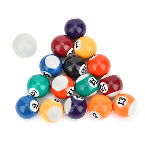 Ejoyous Mini Billardkugeln, 16 Stück 32mm Umweltfreundliche Polyesterharz Pool, Trainingsbälle Billard Pool Balls Set Billardkugel Spielzeug Billardtisch Zubehör, für Kinder von Ejoyous