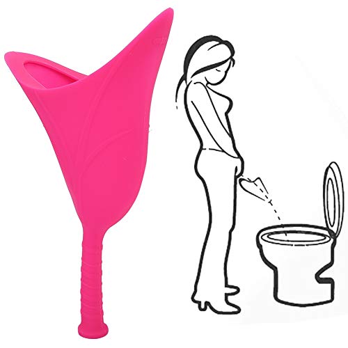 Frauen-Urinal-Trichter, Weibliches Uriniergerät, Rosa, Damen-Urinal, Wiederverwendbar, Piss-Trichter, Tragbares Urinal für Frauen, Hochwertiges Silikon-Urinal für Reisen, Camping, Wandern,(Rosa) von Ejoyous