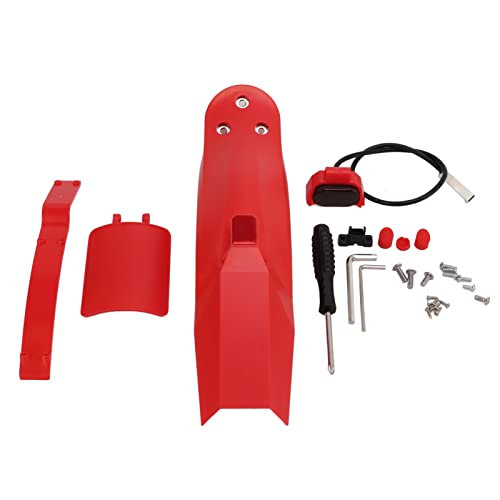 Kotflügel Hinten, Elektroroller Verdicken Kotflügel Hinten Spritzschutz Scooter Reifen Kotflügel Hinten Rücklicht Kit mit Nummernschildhalter für Xiaomi M365/1S/PRO, Abnehmbarer Lampenhalter(rot) von Ejoyous