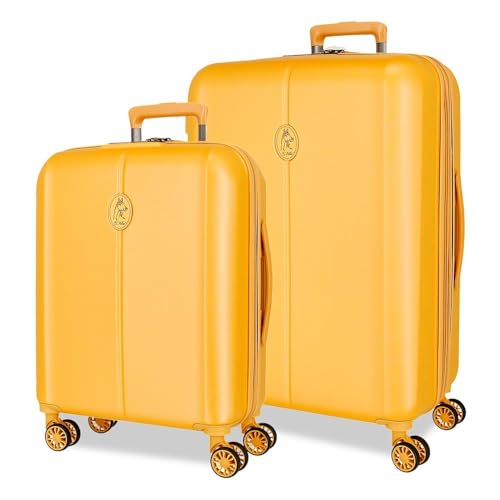 El Potro Vera Kofferset, Gelb, 55/70 cm, ABS-Kunststoff, Verschluss TSA 118L, 6,98 kg, 4 Doppelräder, Handgepäck, gelb, Koffer Set von El Potro