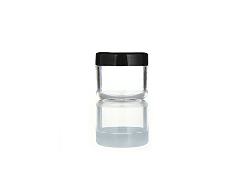 24PCS 10ml / 15ml / 20ml Durchsichtiger Kunststoff Leerer nachfüllbare Probenflasche Fall Cosmetic Vial Jar Pot Behälter Flasche mit schwarzem Schraubverschluss Deckel (20ml/0,67oz) von Elandy