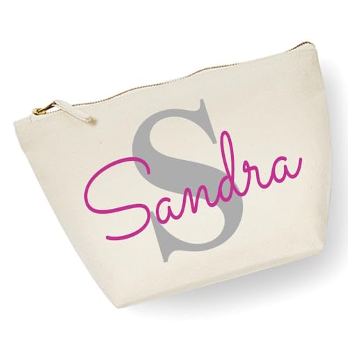 Kosmetiktasche mit Name Bedruckt personalisierte Schminktasche für Handtasche Beautybag Accessoire Tasche Natur L von Elefantasie