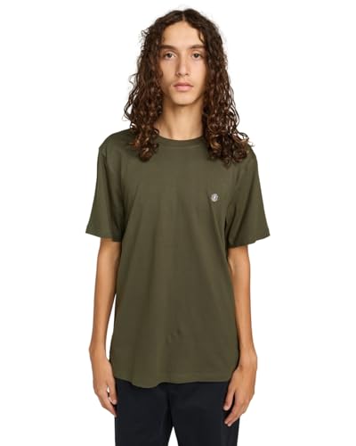 Element Strickoberteil, kurzärmlig, Icon Embroidery SS, Herren, Braun, M von Element