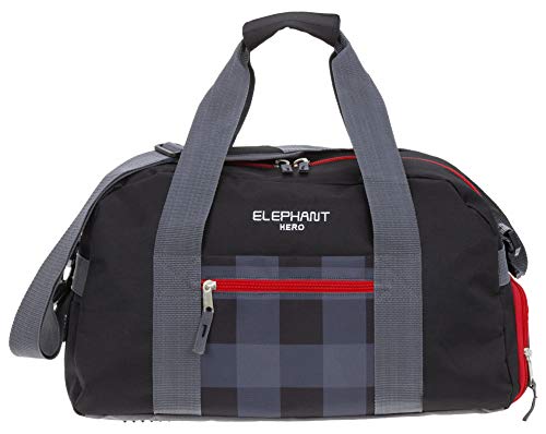 ELEPHANT Hero Signature Sporttasche mit Schuhfach Sport Tasche 12611 (Plaid Red (Schwarz Rot) von Elephant