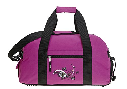 ELEPHANT Sporttasche Schulsporttasche 47 cm mit Schuhfach Schulsport Tasche Flower Butterfly Magenta von Elephant
