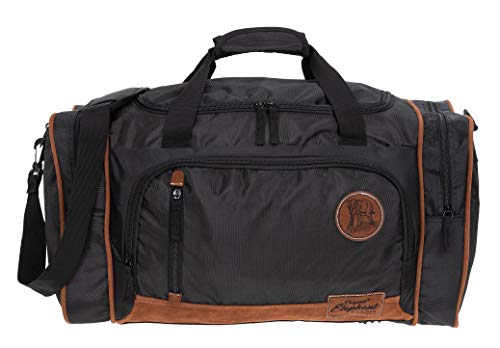 Reisetasche Herren Damen Elephant Travel 55 cm groß Handgepäck Sporttasche 5071 + Koffergurt (Black (Schwarz)) von Elephant