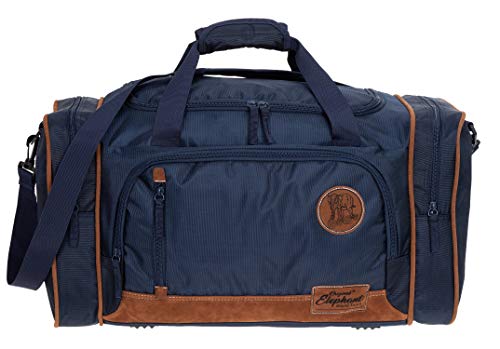 Reisetasche Herren Damen Elephant Travel 55 cm groß Handgepäck Sporttasche 5071 + Koffergurt (Blue (Dunkelblau)) von Elephant