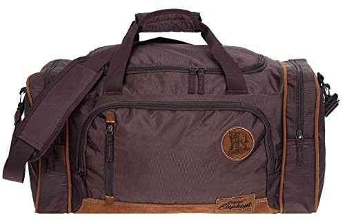 Reisetasche Herren Damen Elephant Travel 55 cm groß Handgepäck Sporttasche 5071 + Koffergurt (Brown (Dunkelbraun)) von Elephant