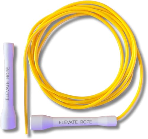 Elevate Speed Rope MAX NIGHT (PIKACHU) -Gelb -Professionelles Springseil aus Strapazierfähigem PVC mit Nylonkern -5 mm -Länge Max. 3 Meter -Extrem Starke Griffe 1x Schwarz, 1x Gelb von Elevate Rope