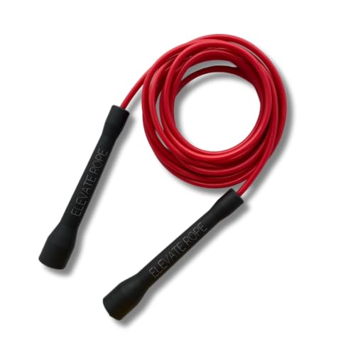 Springseil Für Boxer - Professionelles Sportspringseil - Elevate Rope - Verstellbares Speed Rope - Skipping Rope für Boxer und Kampfkünstler - Indoor & Outdoor - Fitness Springseil (Rot/Schwarz) von Elevate Rope