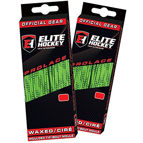 Elite Hockey Prolace gewachste Hockey-Schnürsenkel, 2 Paar, Limettengrün (213,4 cm) von Elite Hockey