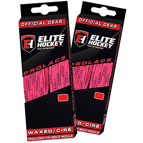Elite Hockey Prolace gewachste Schnürsenkel – Set mit 2 Paar (Pink, 274,3 cm) von Elite Hockey