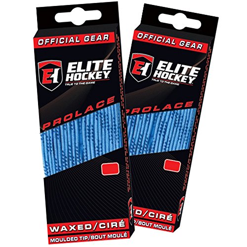 Elite Hockey Prolace gewachste Schnürsenkel für Hockeyschlittschuhe, Set mit 2 Paar (Columbia Blue, 304,8 cm) von Elite Hockey