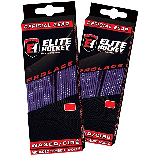 Elite Hockey Prolace gewachste Schnürsenkel für Hockeyschlittschuhe, Set mit 2 Paar (lila, 304,8 cm) von Elite Hockey