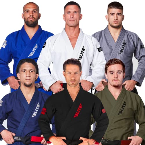 Elite Sports BJJ GI für Herren IBJJF Kimono BJJ Jiujitsu GIS mit sanforisiertem Stoff und Gürtel (siehe spezielle GröÃŸentabelle) (Premium Schwarz, GröÃŸe 2) von Elite Sports