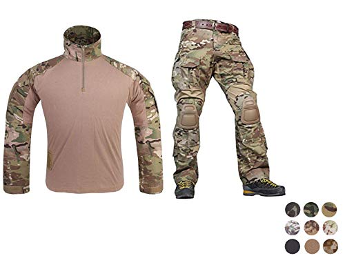 Elite Tribe Emerson Airsoft Militär BDU Tactical Suit Combat Gen3 Uniform Shirt Pants (Woodland, XL) von Elite Tribe