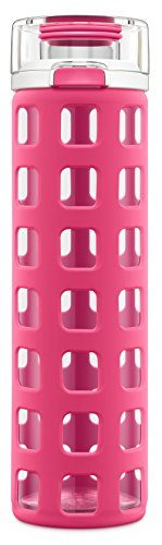 Ello Syndicate BPA-freie Wasserflasche mit Deckel zum Aufklappen, 567 ml, Rose von Ello