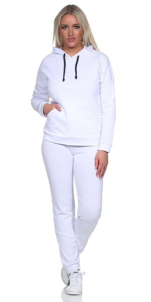 EloModa Freizeitanzug Damen Jogginganzug Freizeitanzug mit Kapuzenpullover, S M L XL 2XL (2-tlg) von EloModa