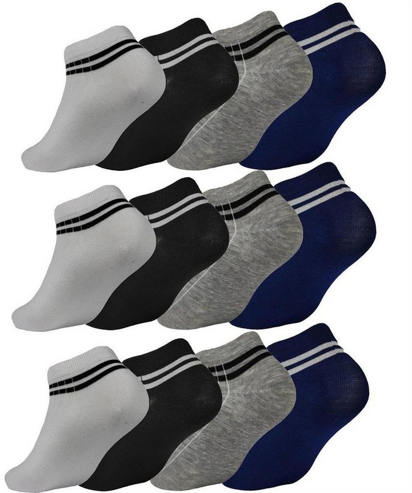 EloModa Sneakersocken 12 Paar Damen Sneaker Socken mit Muster Baumwolle, 35-38 39-42 (12-Paar) von EloModa