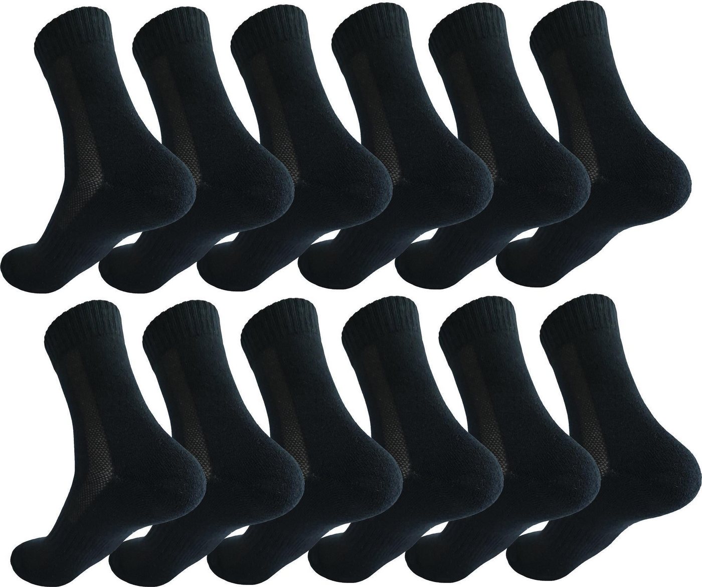 EloModa Sportsocken 12 Paar Sport Frottee Socken Herren Damen Baumwolle, 39-42 43-46 47-50 (12-Paar) von EloModa